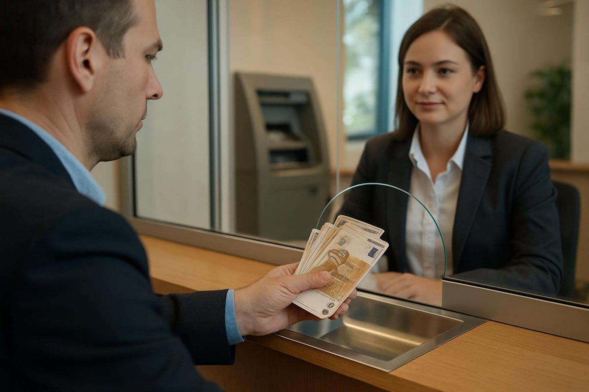 Jusqu'a combien peut-on dposer d'espces  la banque sans justificatif ? -  L'agence E-COM