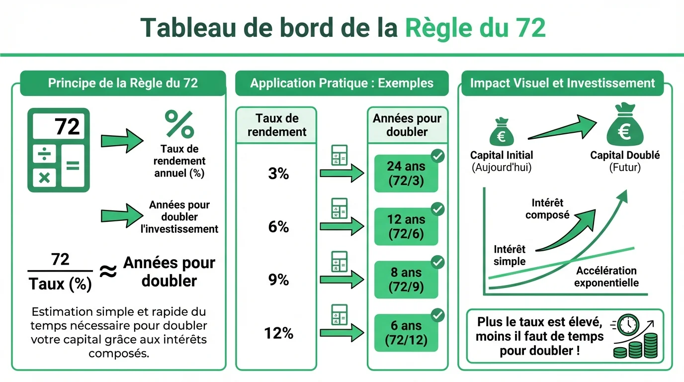Tableau de bord de la Règle du 72