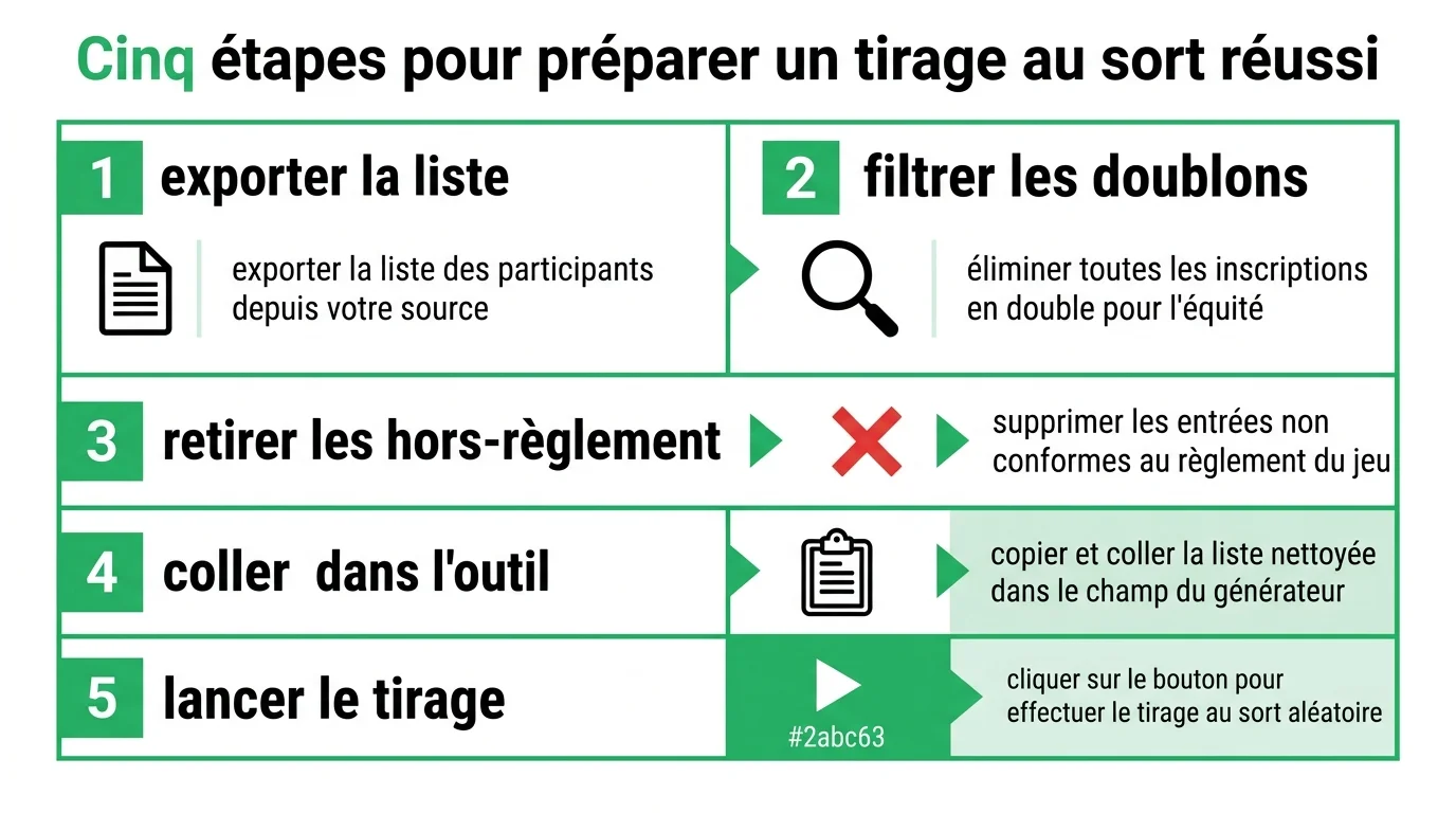 Cinq étapes pour préparer un tirage au sort réussi