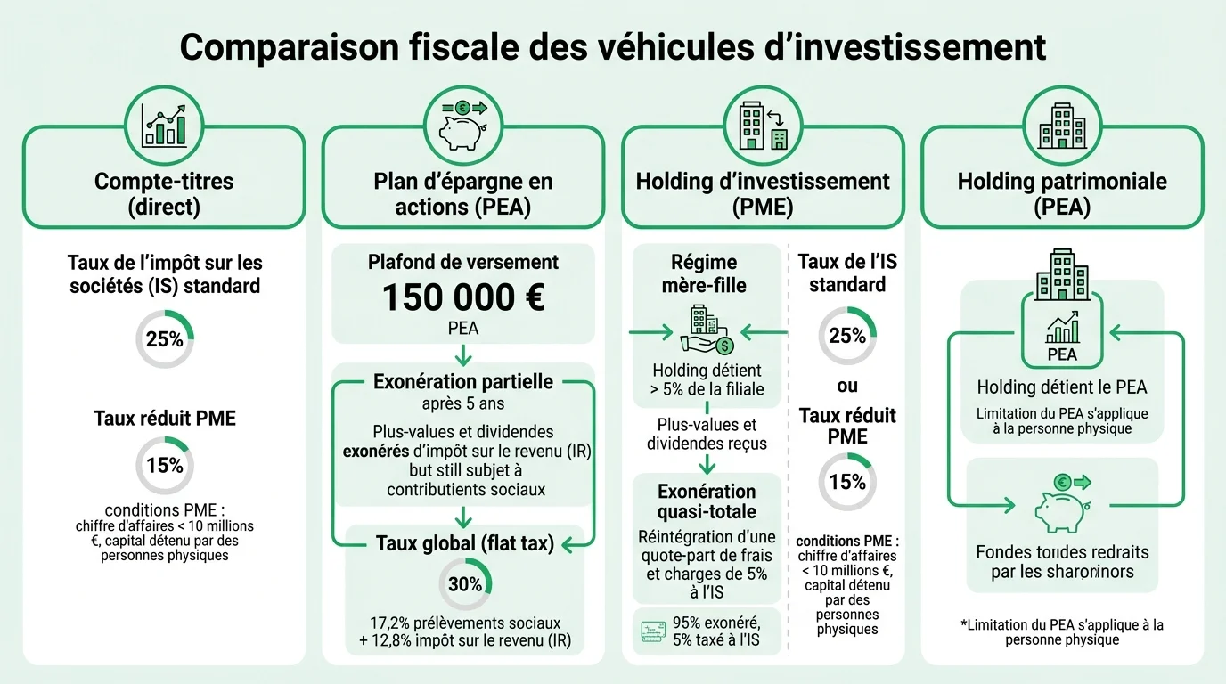 Comparaison fiscale des véhicules d'investissement