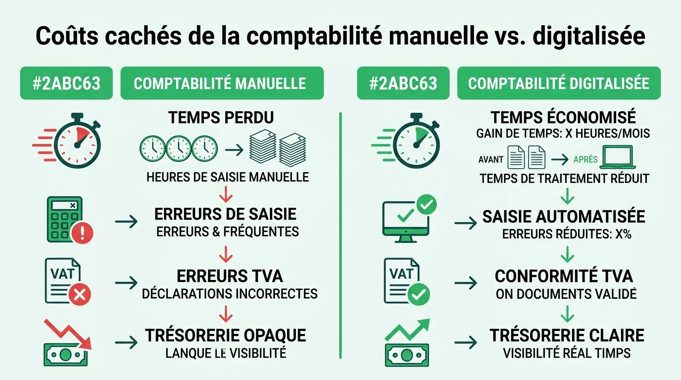 Coûts cachés de la comptabilité manuelle vs. digitalisée