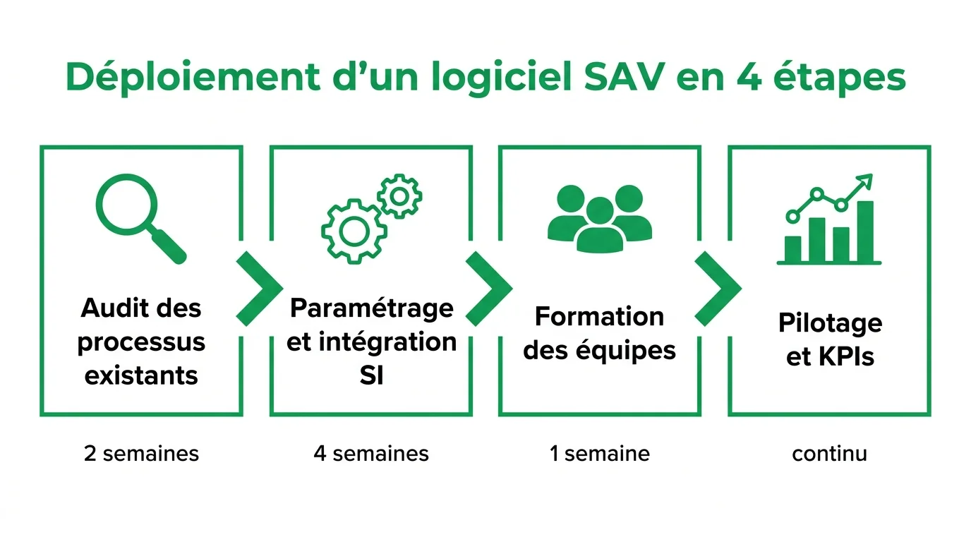 Les étapes du déploiement d'un logiciel SAV