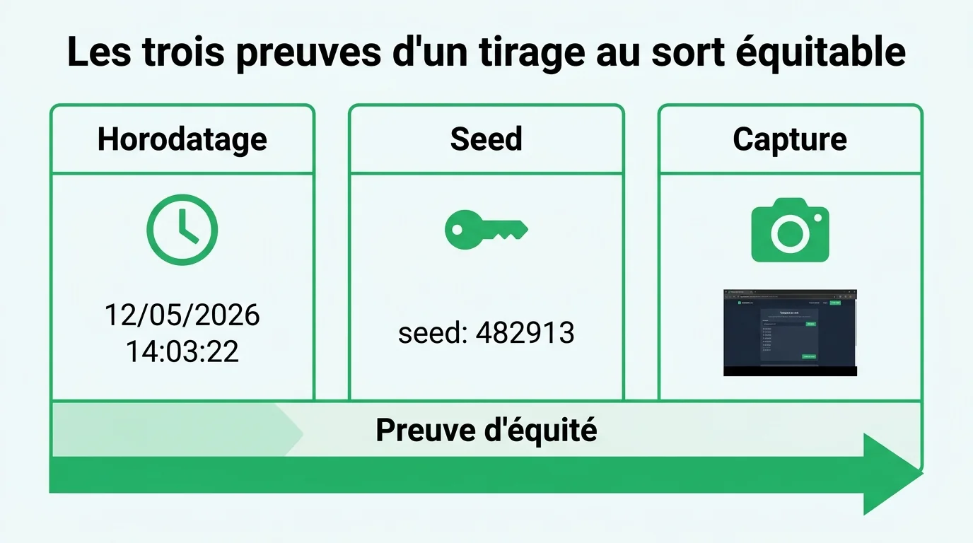 Les trois preuves d'un tirage au sort équitable