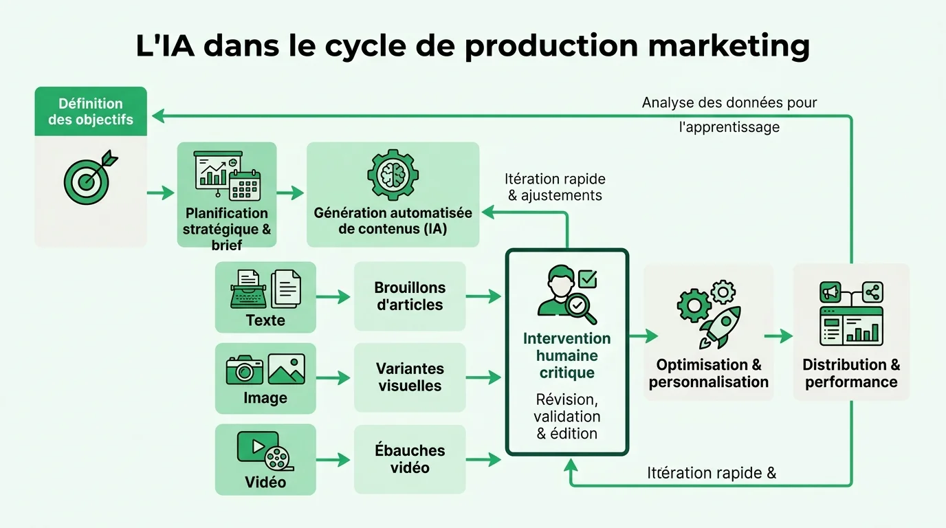 L'IA dans le cycle de production marketing