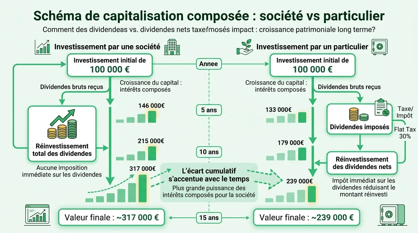 Schéma de capitalisation composée : société vs particulier