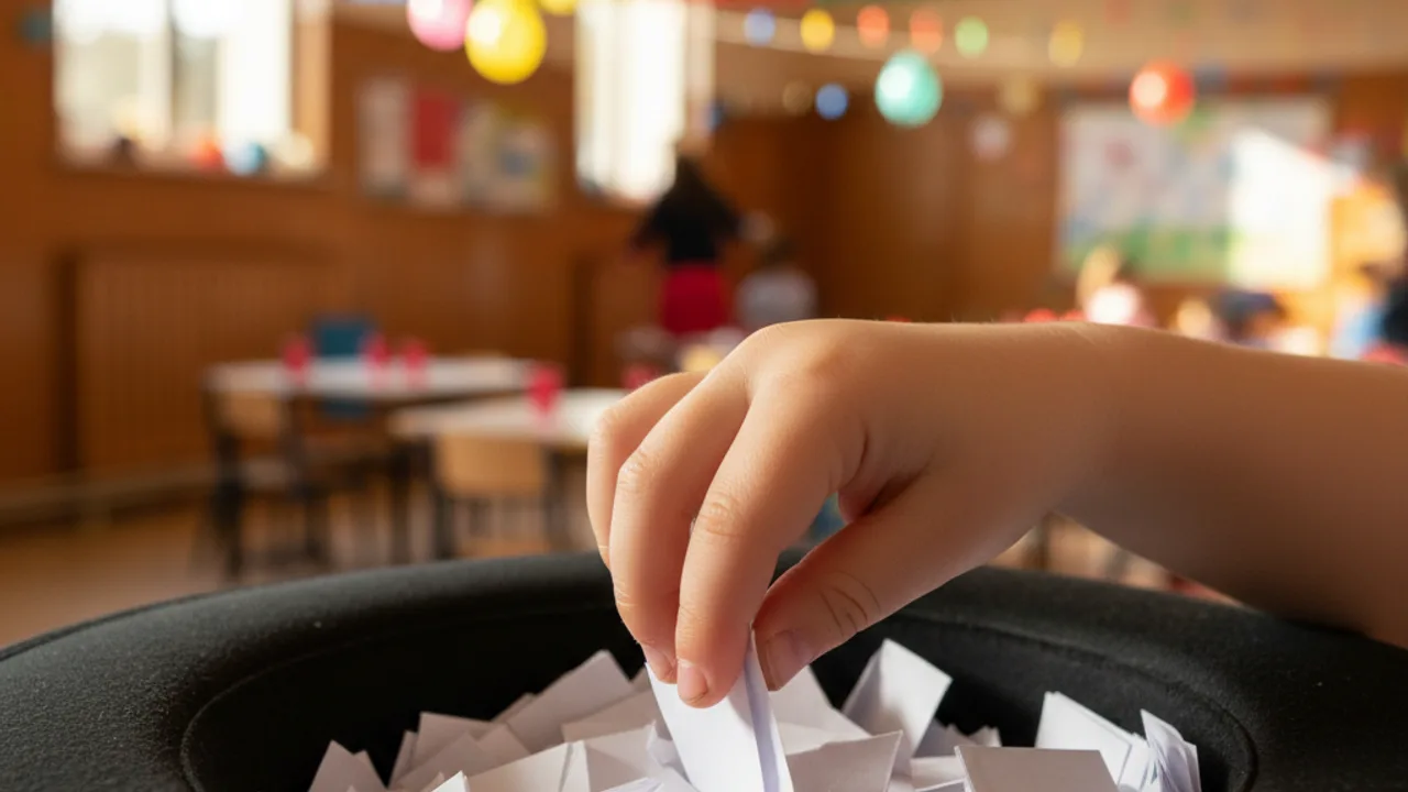 Tirage au sort classique dans un chapeau lors d'une fête