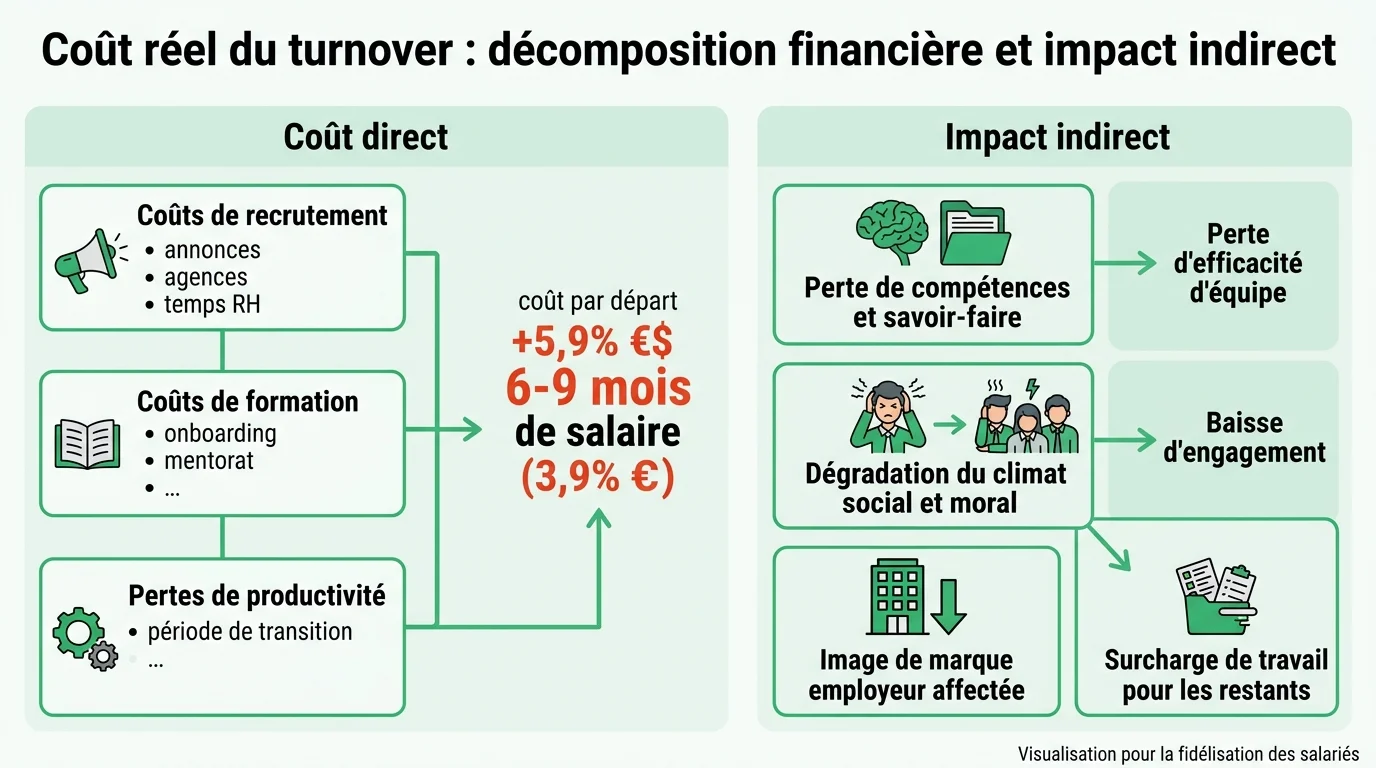 Coût réel du turnover : décomposition financière et impact indirect