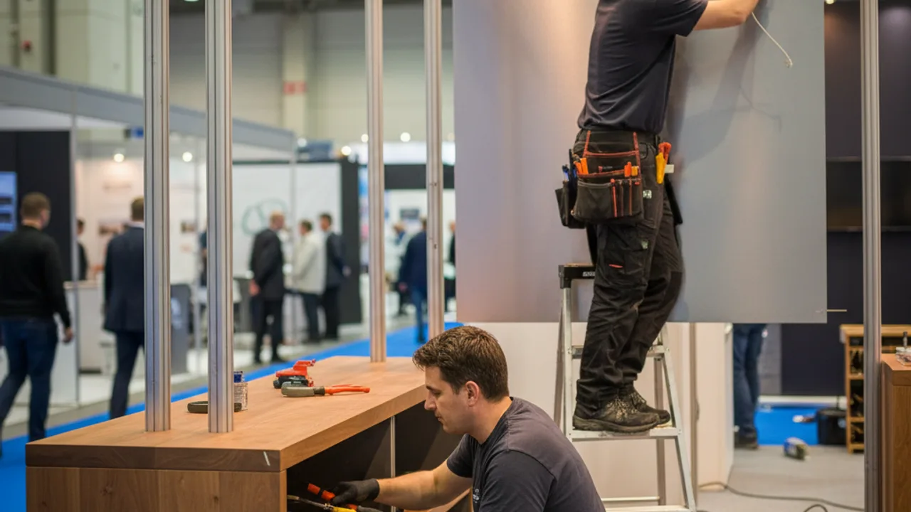 Installation technique sur un salon professionnel