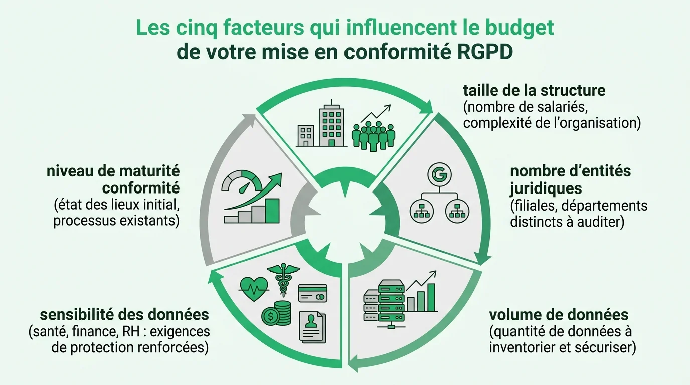 Les cinq facteurs qui influencent le budget de votre mise en conformité RGPD