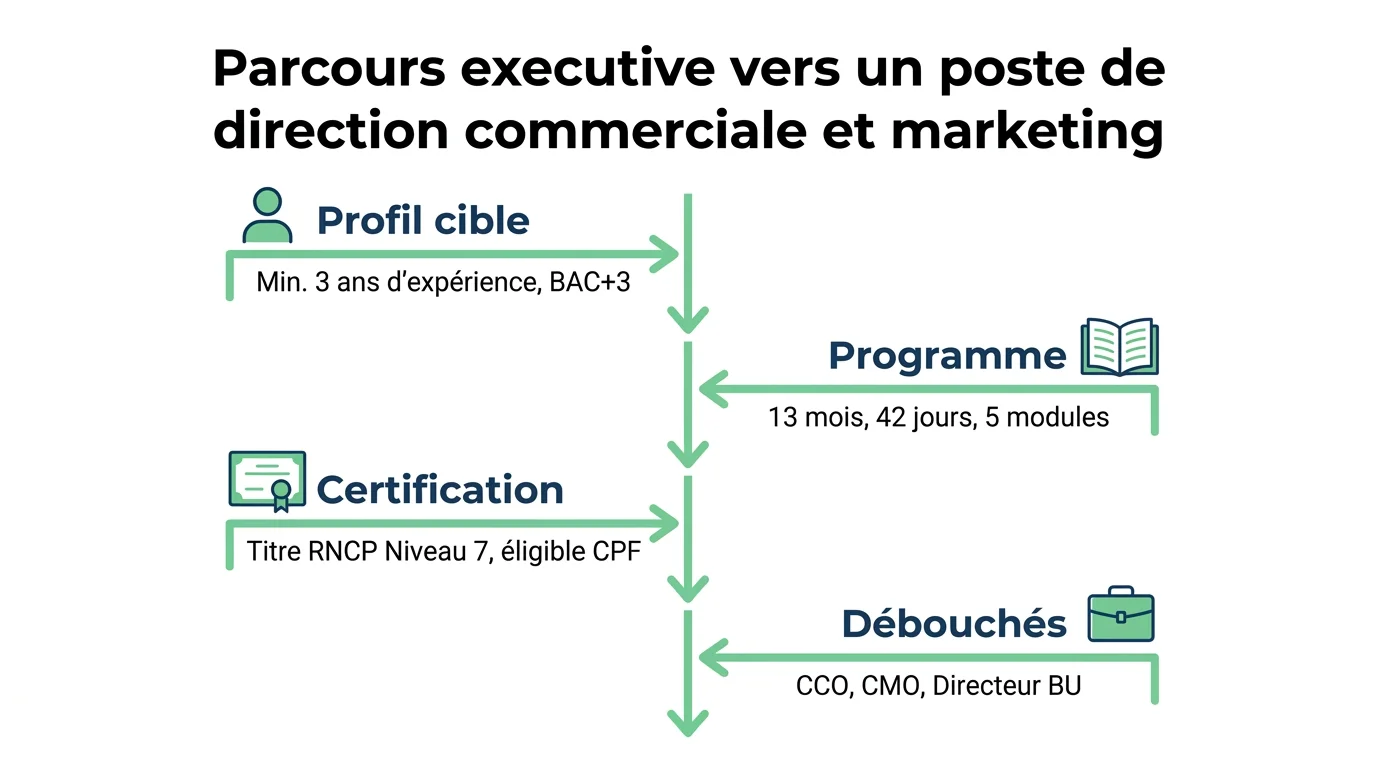 Parcours executive vers un poste de direction commerciale et marketing