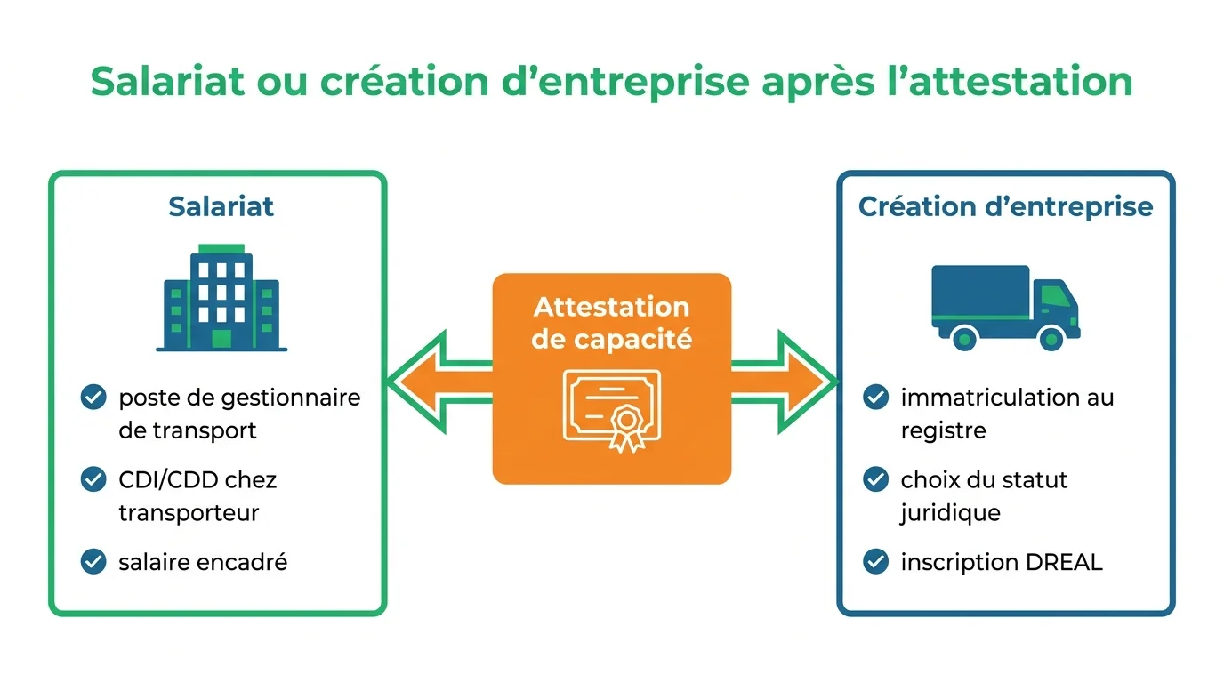 Salariat ou création d'entreprise après l'attestation