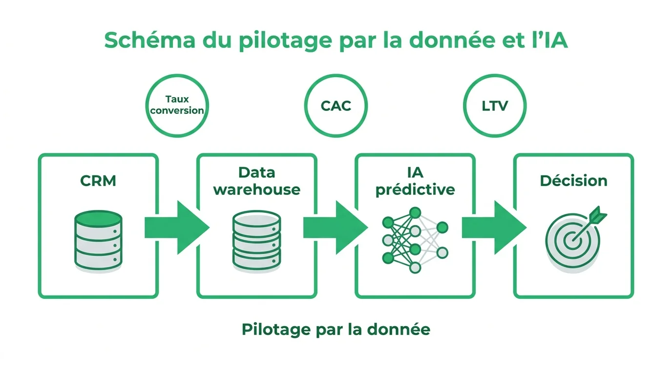 Schéma du pilotage par la donnée et l'IA
