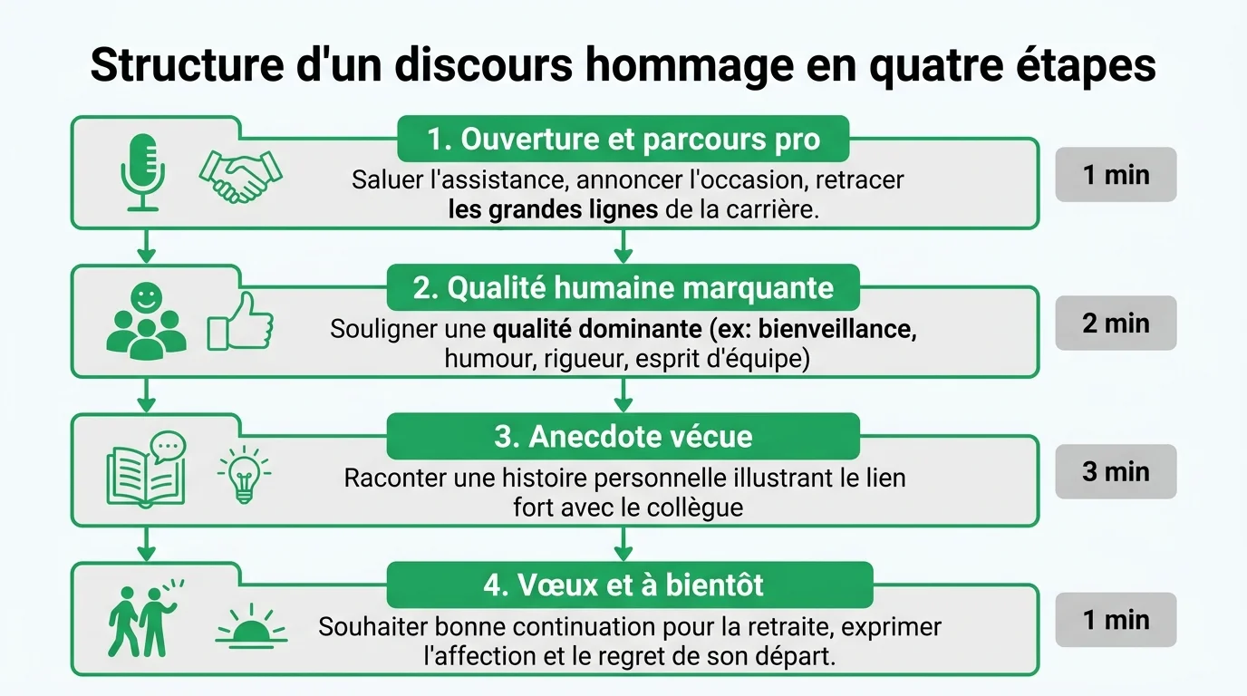 Structure d'un discours hommage en quatre étapes
