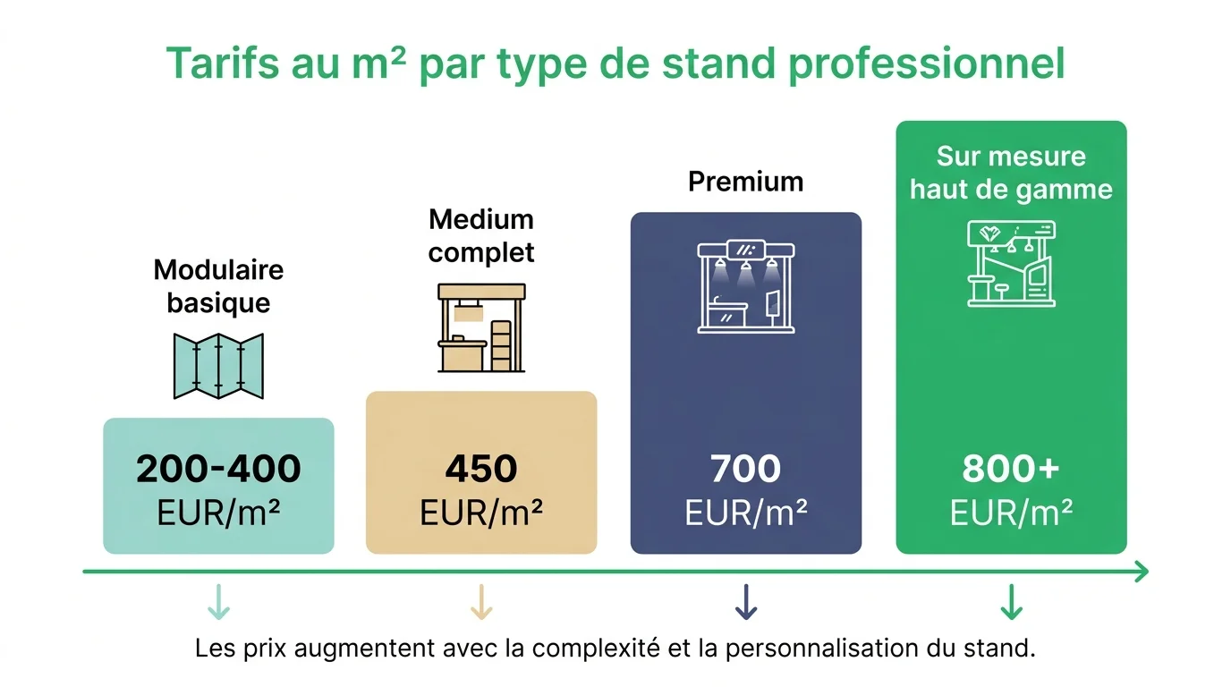 Tarifs au m² par type de stand professionnel