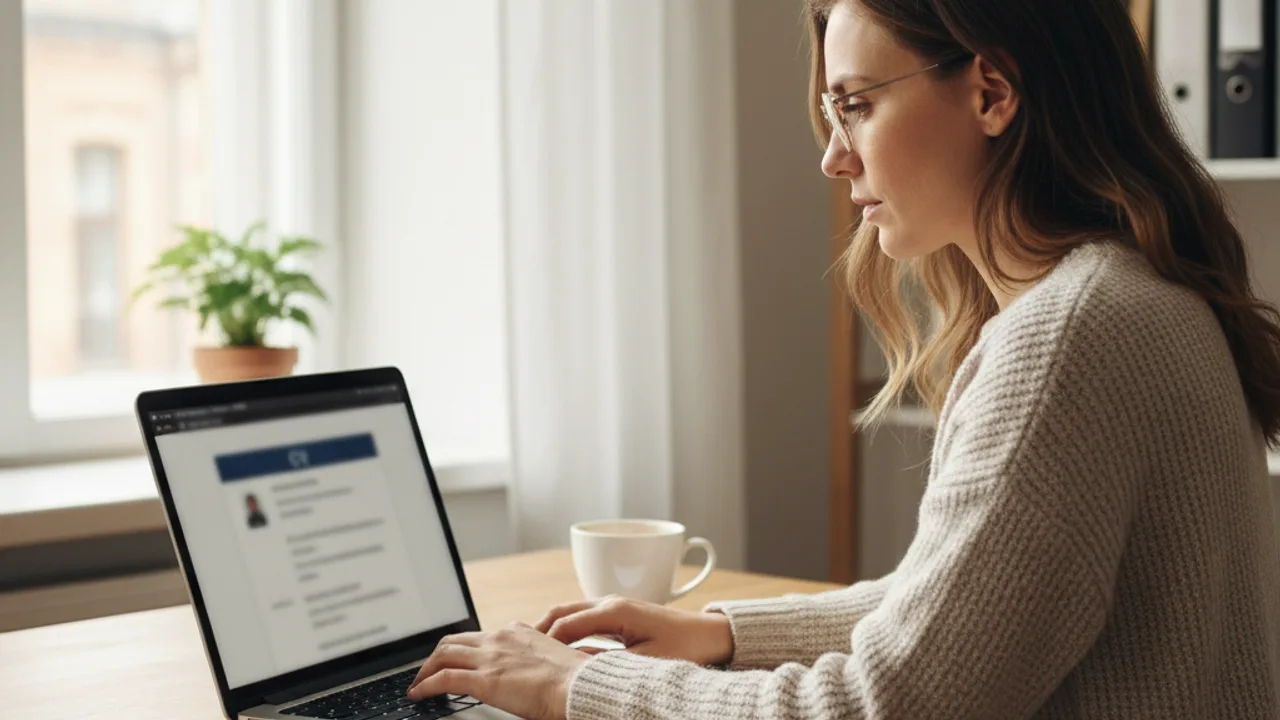Une candidate optimise son CV pour passer le filtre ATS