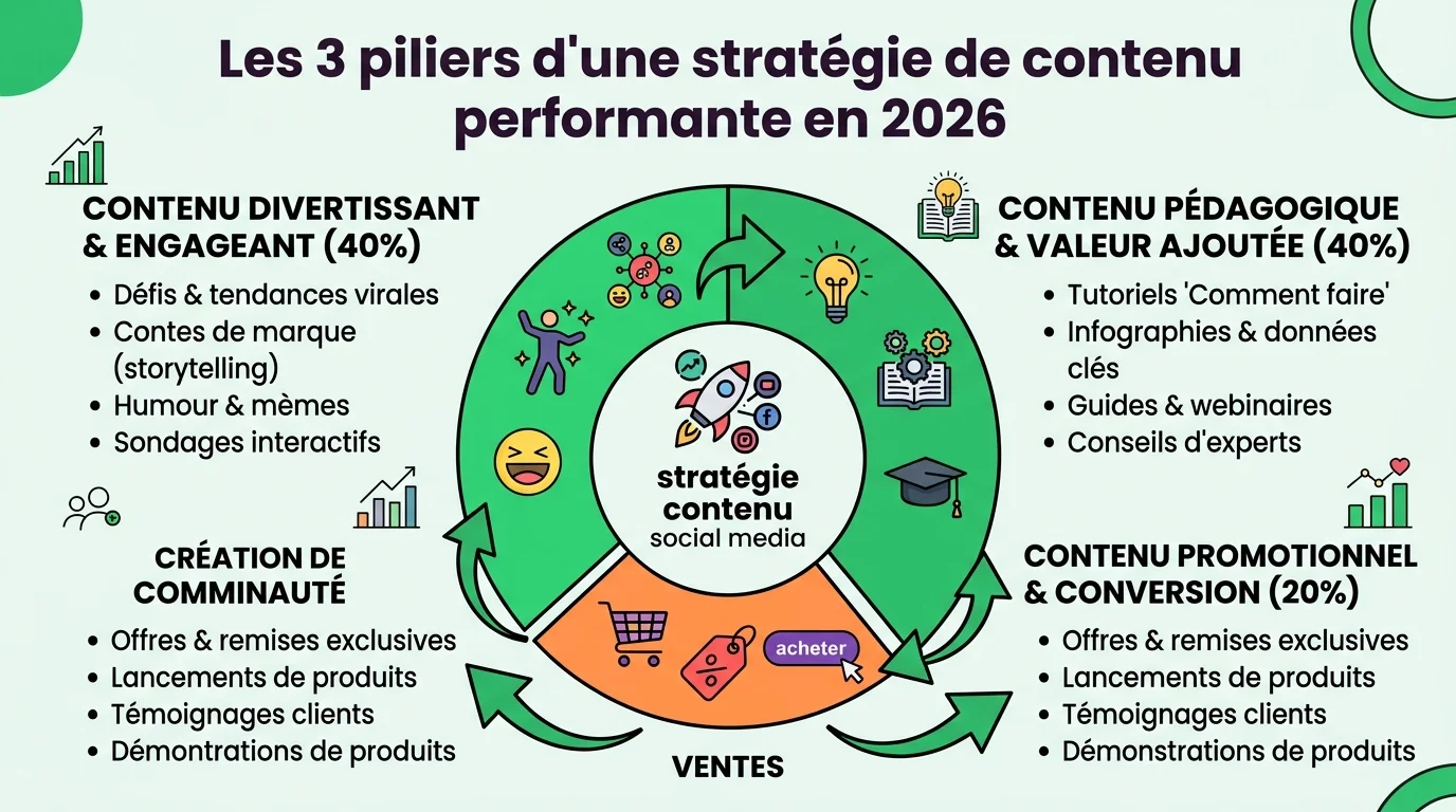 Les 3 piliers d'une stratégie de contenu performante en 2026