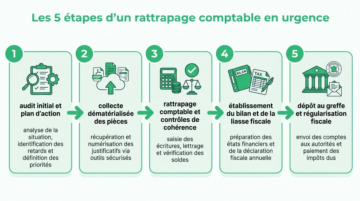 Les 5 étapes d'un rattrapage comptable en urgence