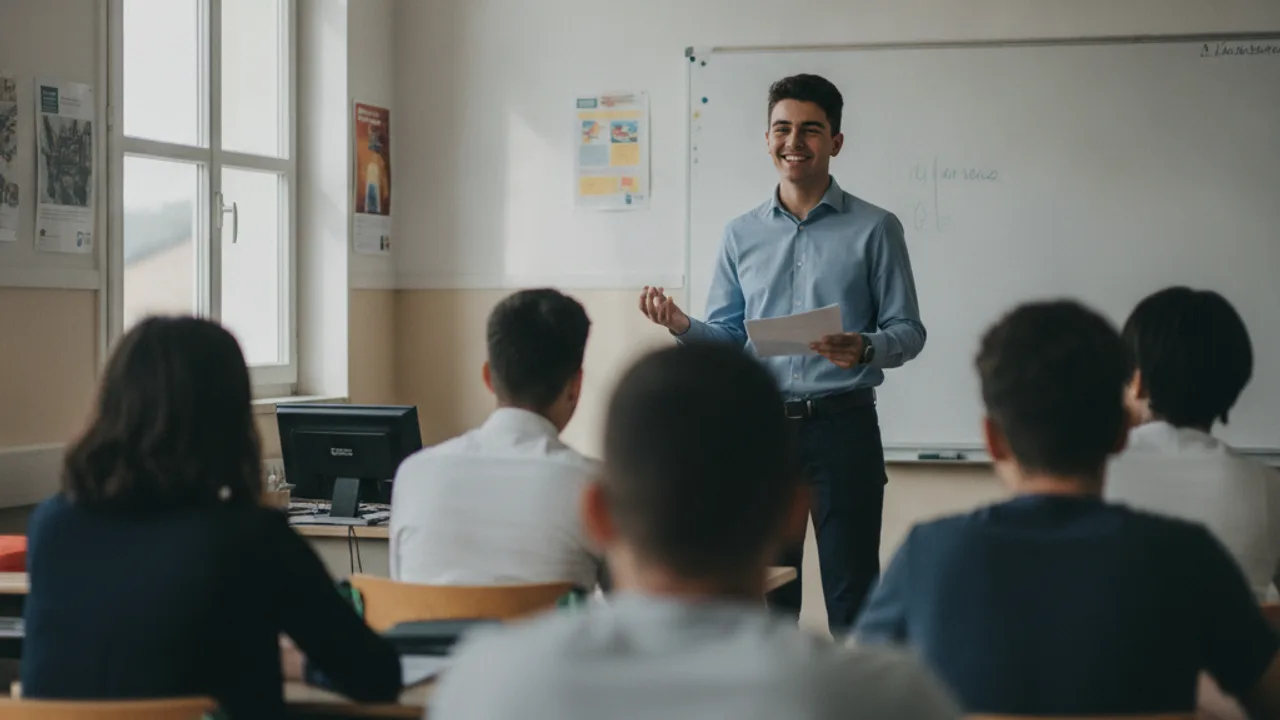 Un délégué de classe qui prend la parole devant ses camarades