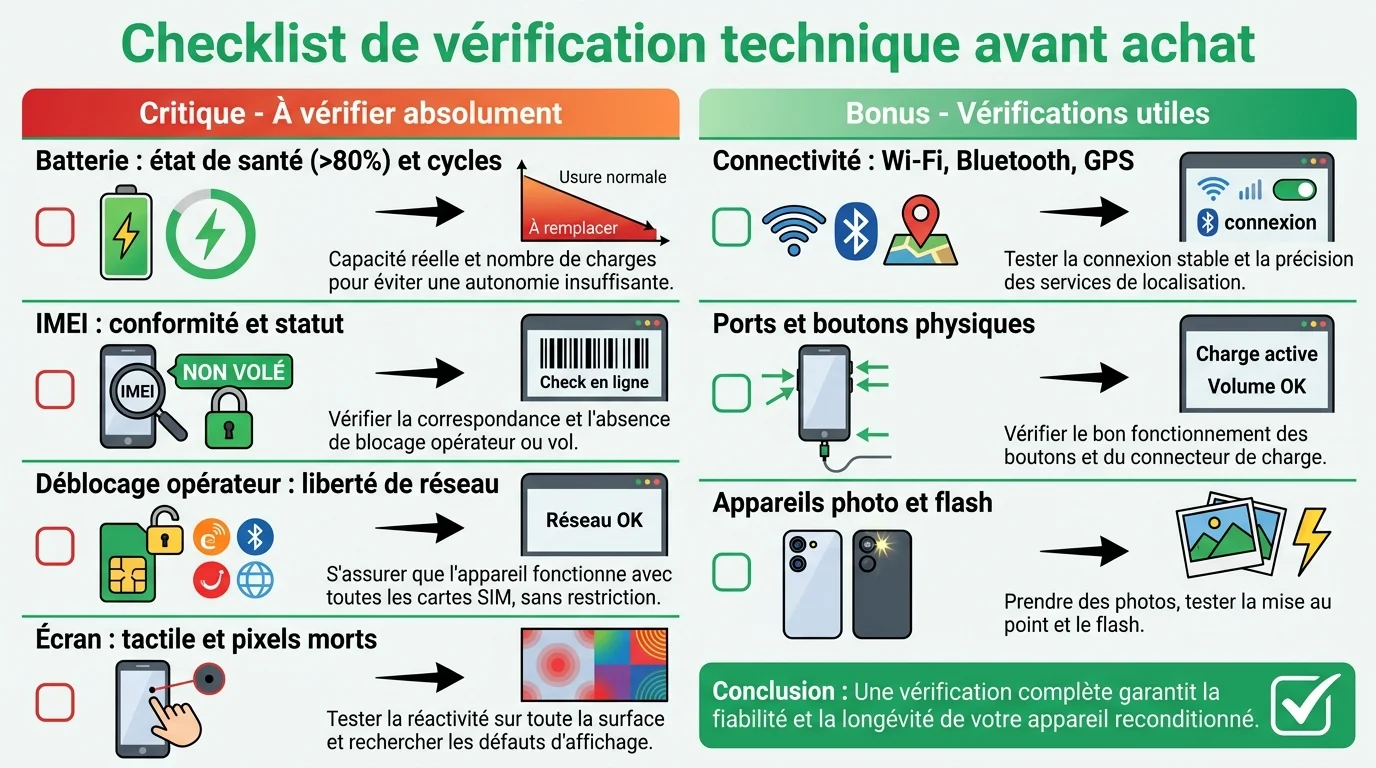Checklist de vérification technique avant achat