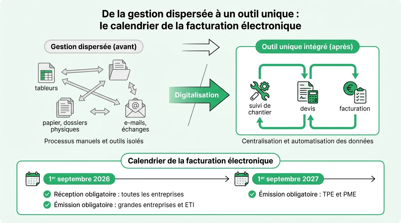 De la gestion dispersée à un outil unique : le calendrier de la facturation électronique