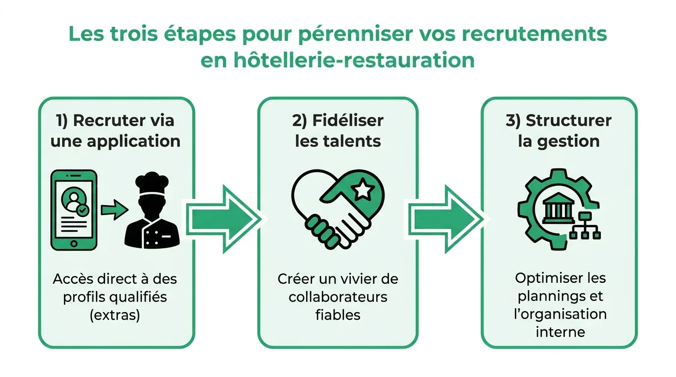 Les trois étapes pour pérenniser vos recrutements en hôtellerie-restauration