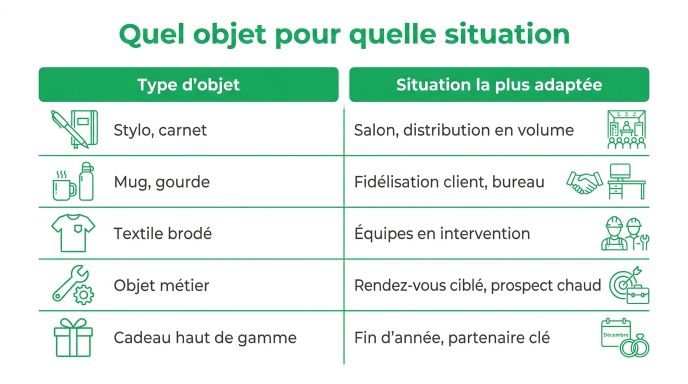 Quel type d'objet publicitaire pour quelle occasion