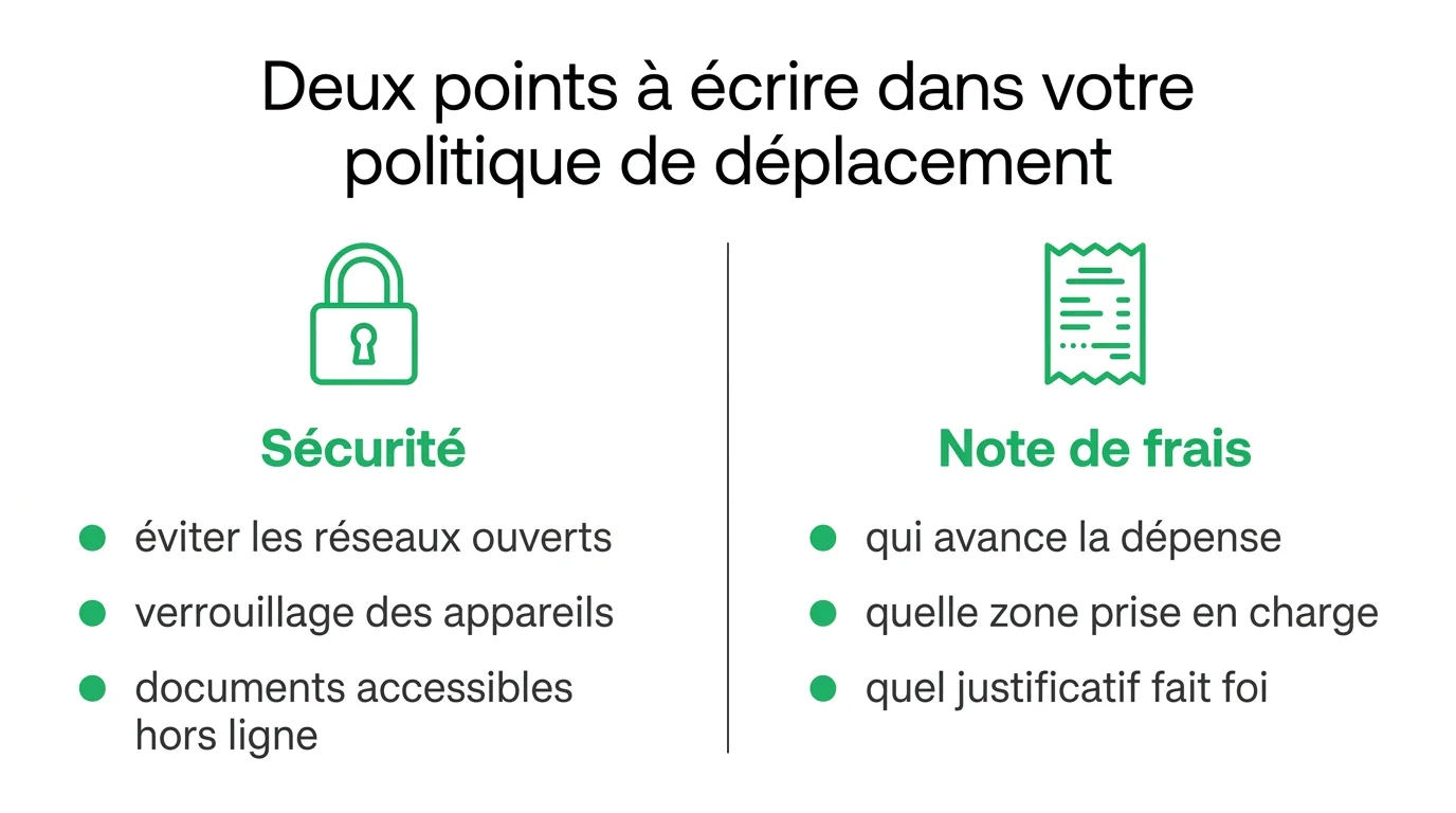 Sécurité et note de frais : les deux points à cadrer
