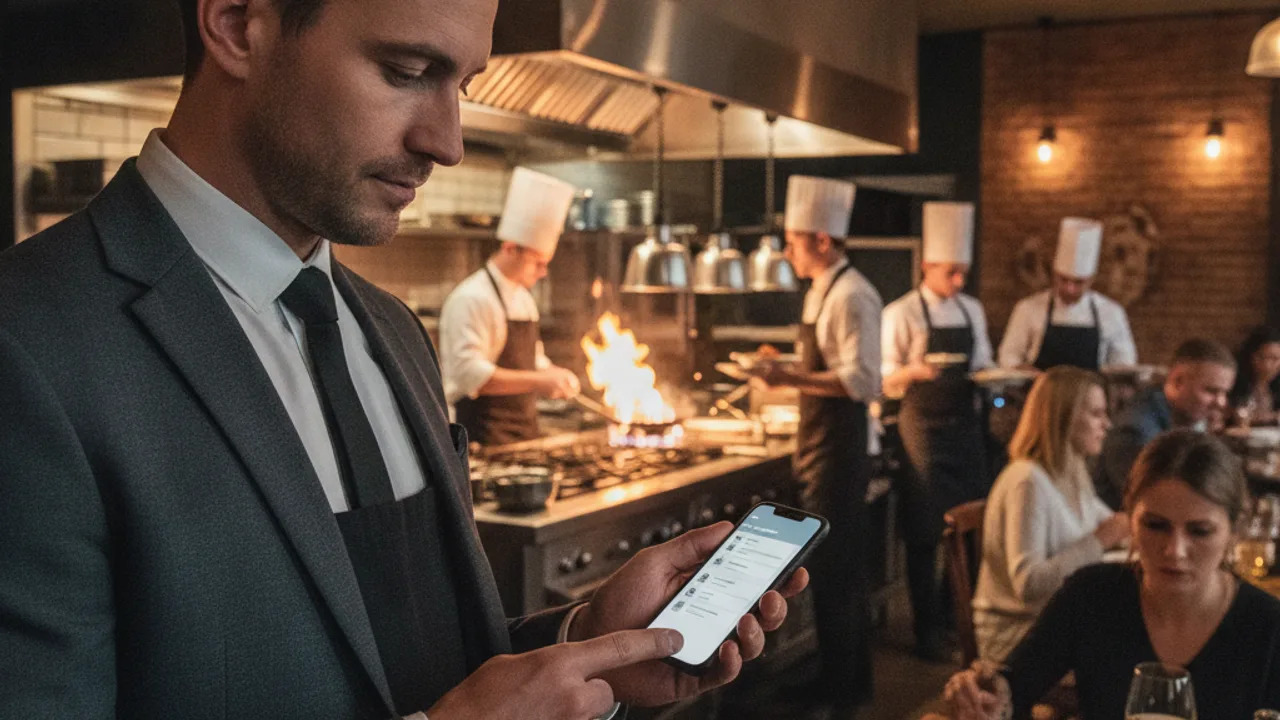 Un responsable CHR recrute un extra depuis son smartphone en plein service